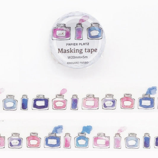 Papier Platz Washi Tape - Shimmer Ink Bottles