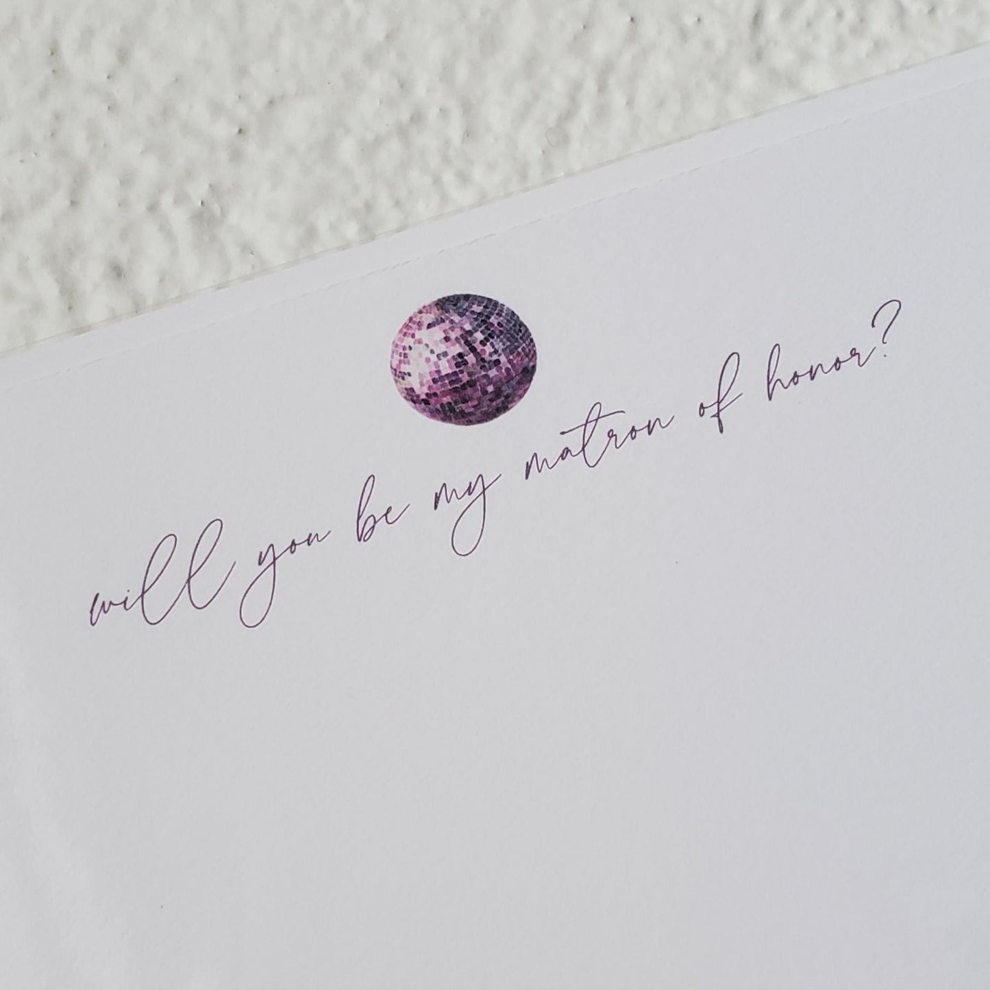 Matron of Honor Disco Flat Note Card - Chirps & Cheers Studio