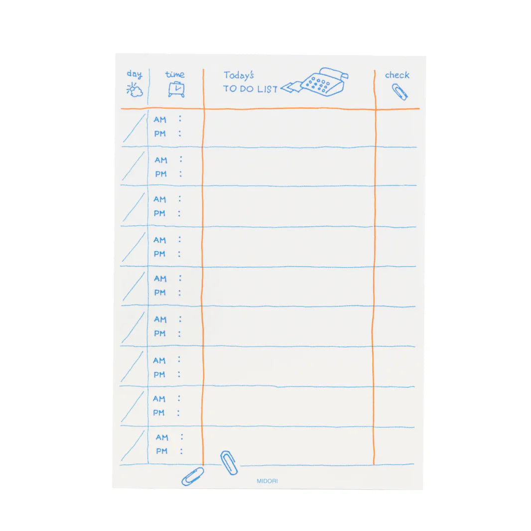 To Do List Memo Pad - Blue