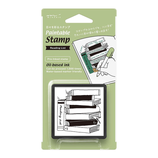 Reading List - Paintable Pre-Inked Stamp