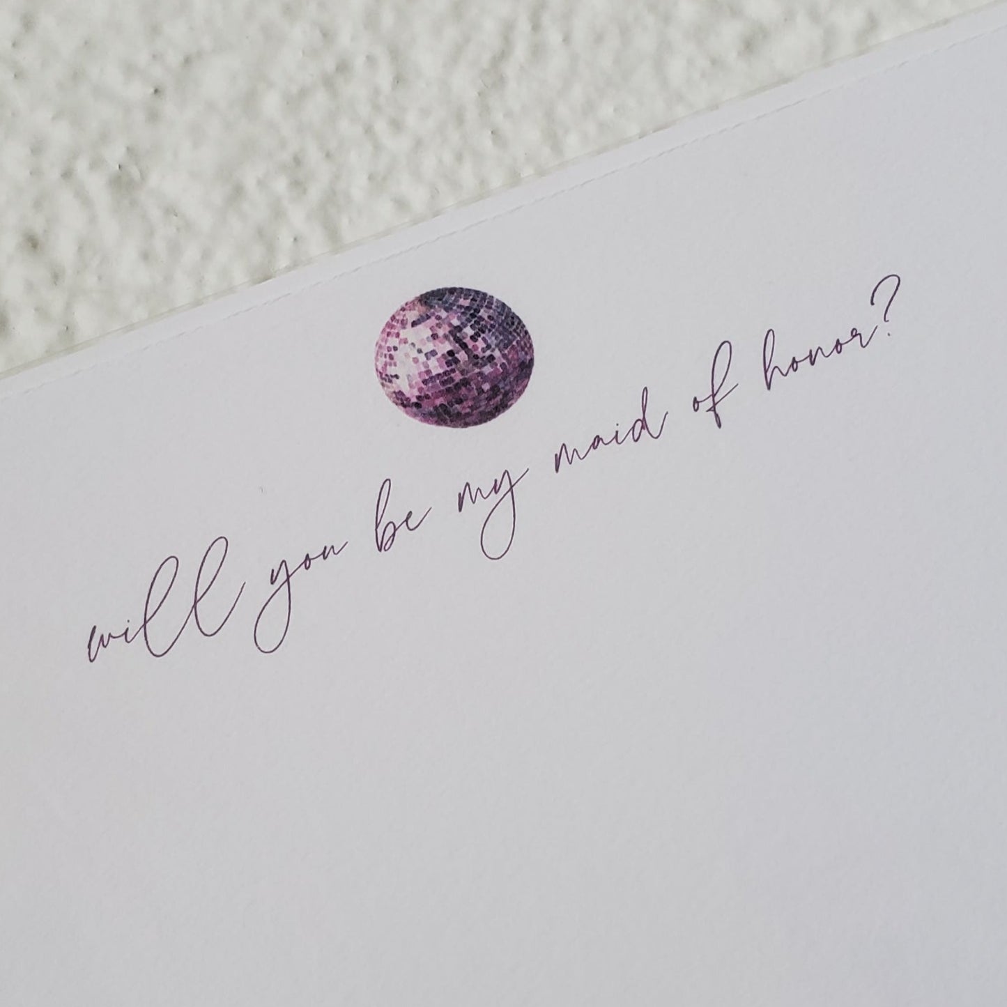 Maid of Honor Disco Flat Note Card - Chirps & Cheers Studio