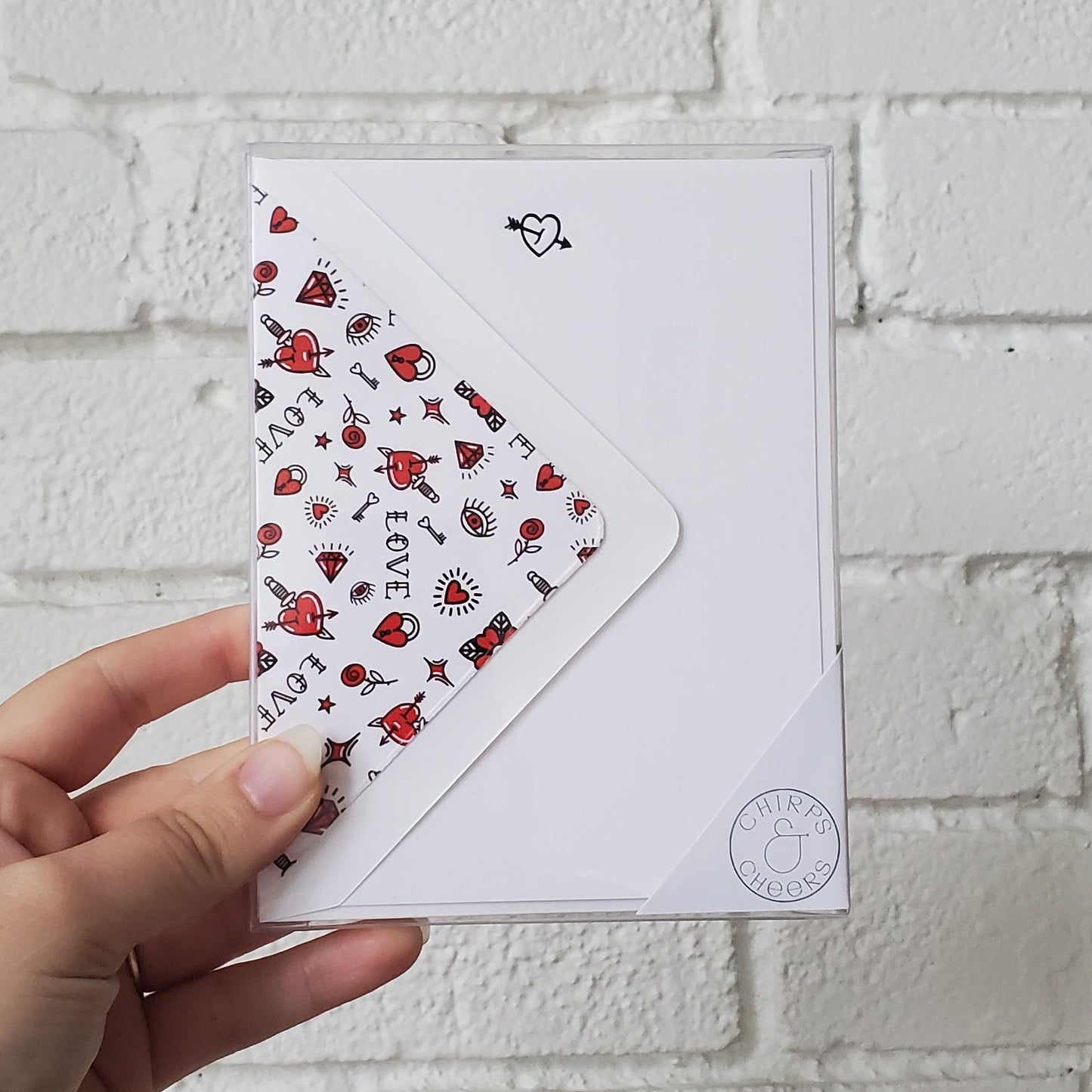 Black Heart Arrow - Foil Flat Notecard Set