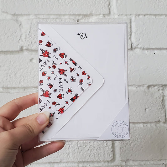 Black Heart Arrow - Foil Flat Notecard Set