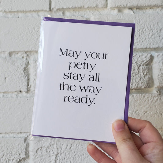 Stay Petty Greeting Card - Chirps & Cheers Studio