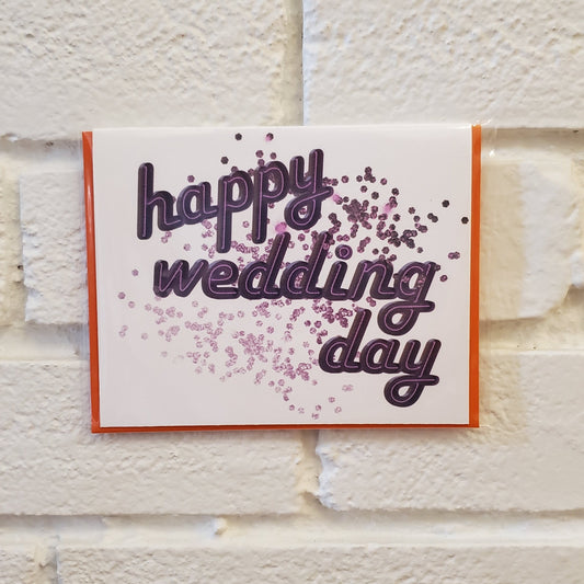 Happy Wedding Day - Neon Greeting Card - Chirps & Cheers Studio