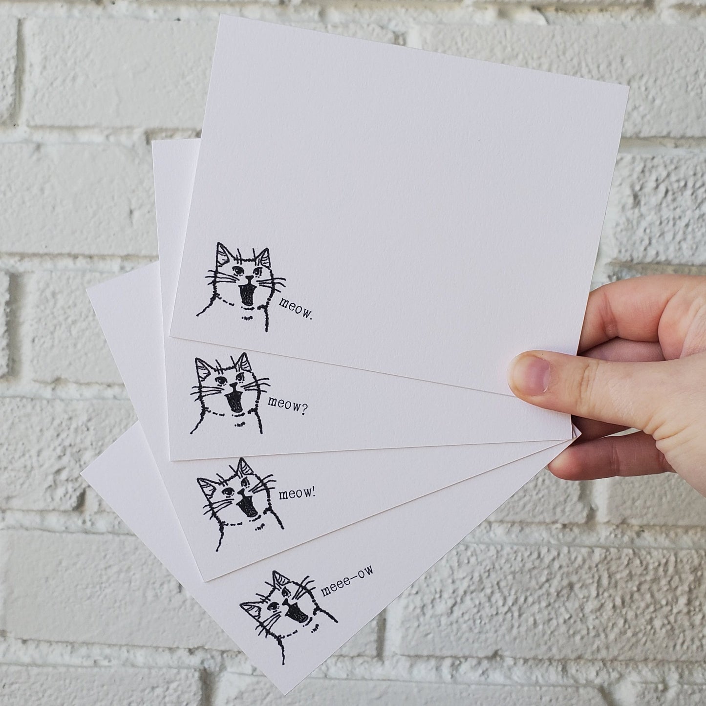 Neko Meow - Flat Notecard Set - Chirps & Cheers Studio