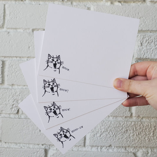 Neko Meow - Flat Notecard Set - Chirps & Cheers Studio