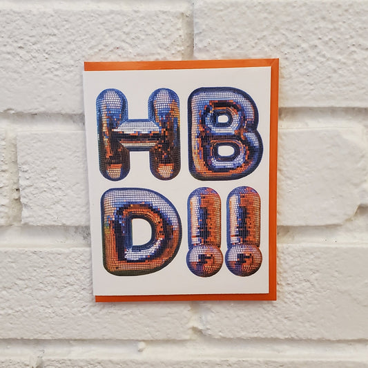 HBD Disco - Neon Greeting Card - Chirps & Cheers Studio