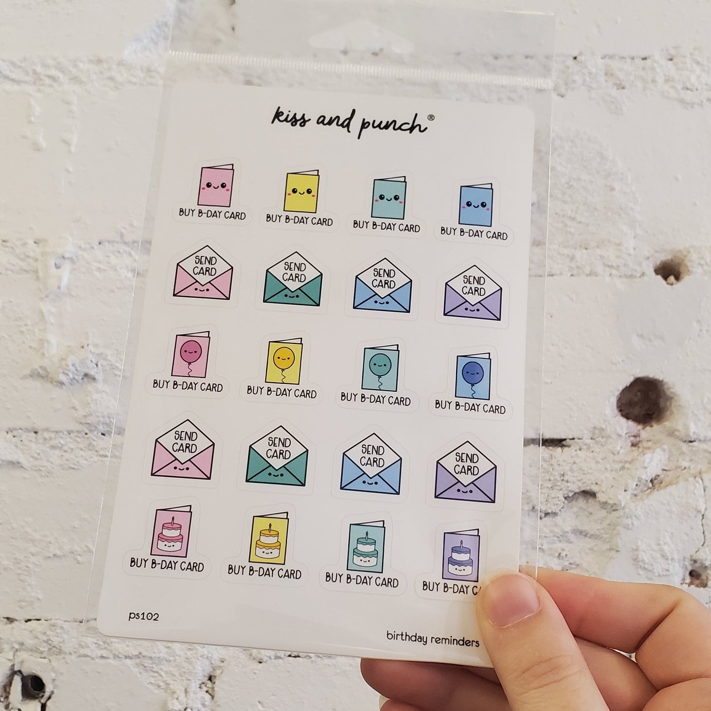 Birthday Card Reminder Planner Sticker Sheet