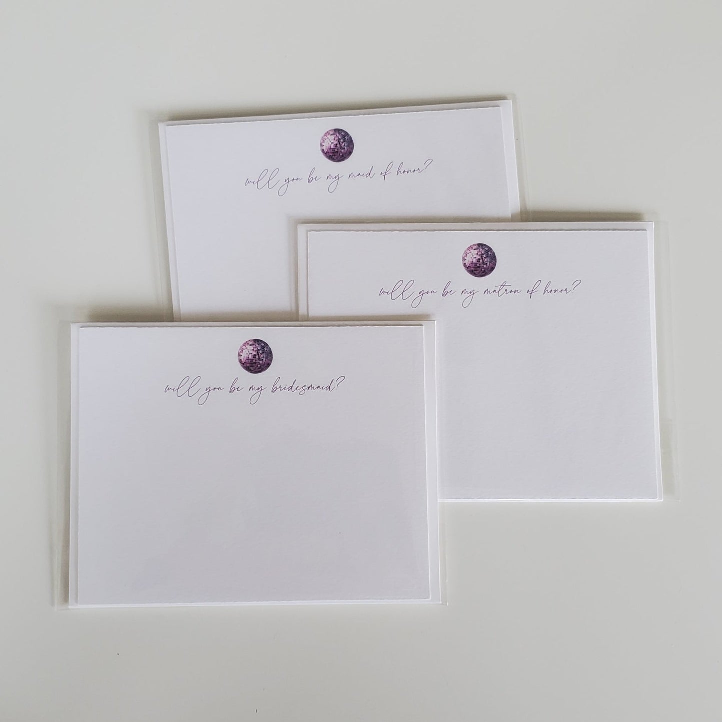 Bridesmaid Disco Flat Note Card - Chirps & Cheers Studio