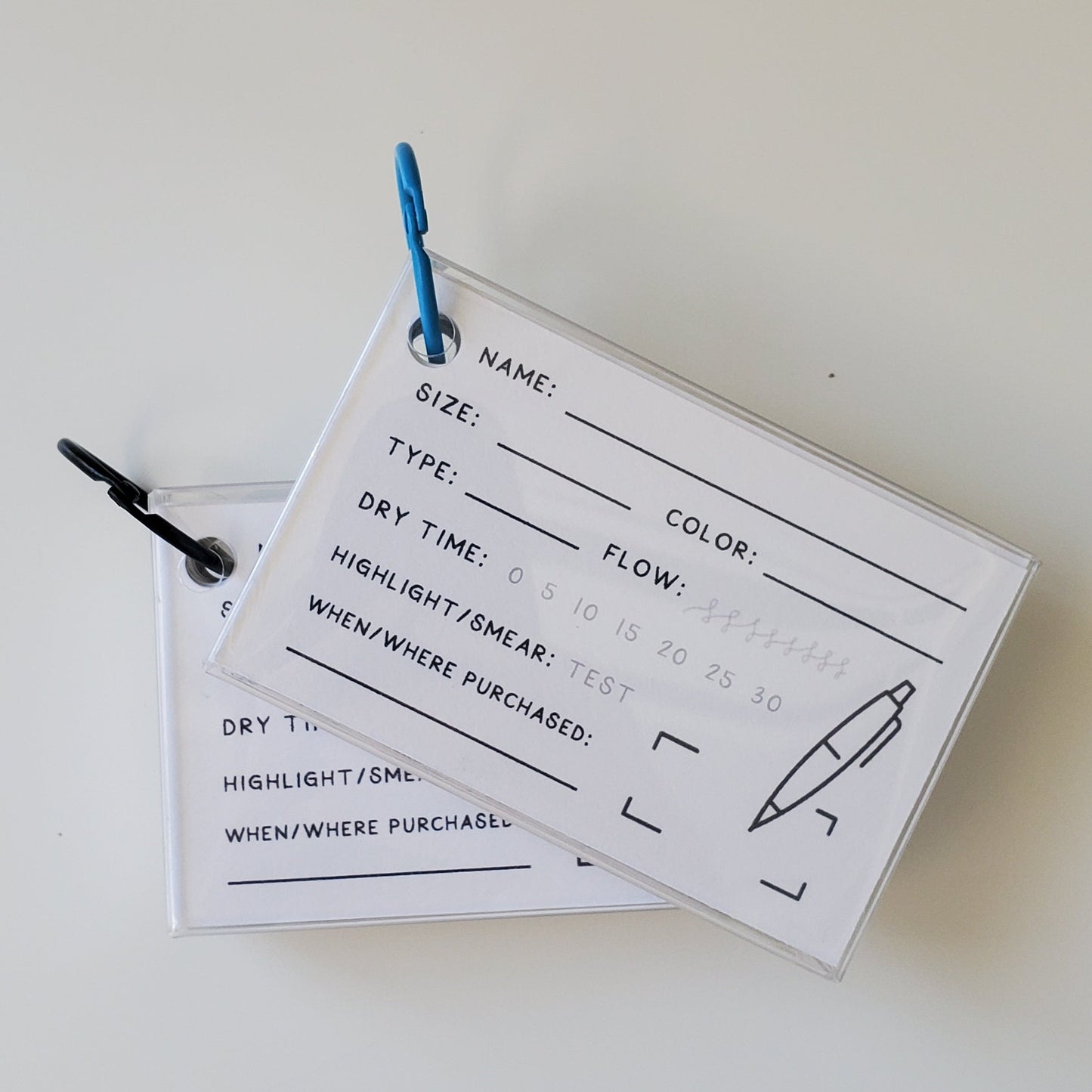 Pen Swatch Cards - Set of 20 - Chirps & Cheers Studio