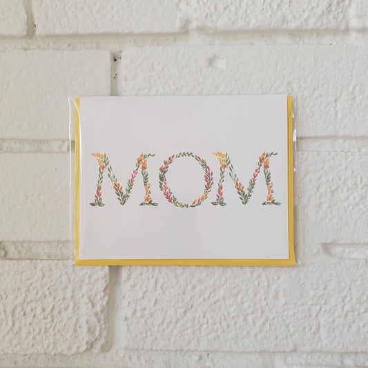 Mom Floral Vine Letters Greeting Card - Chirps & Cheers Studio