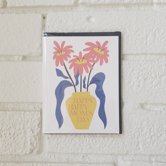 Mom's Day Vase Greeting Card - Chirps & Cheers Studio
