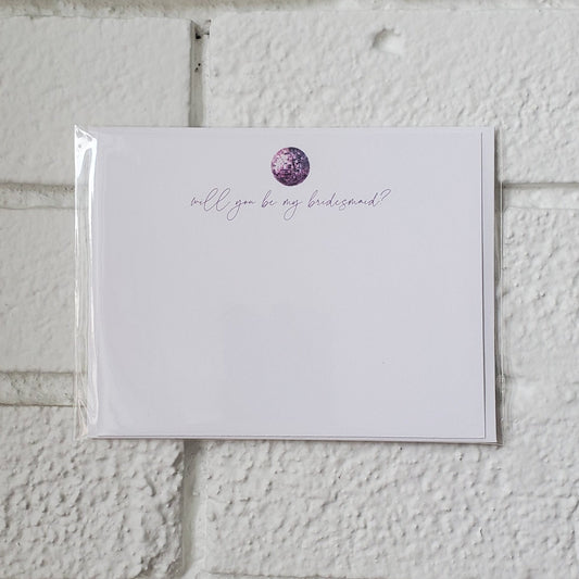 Bridesmaid Disco Flat Note Card - Chirps & Cheers Studio