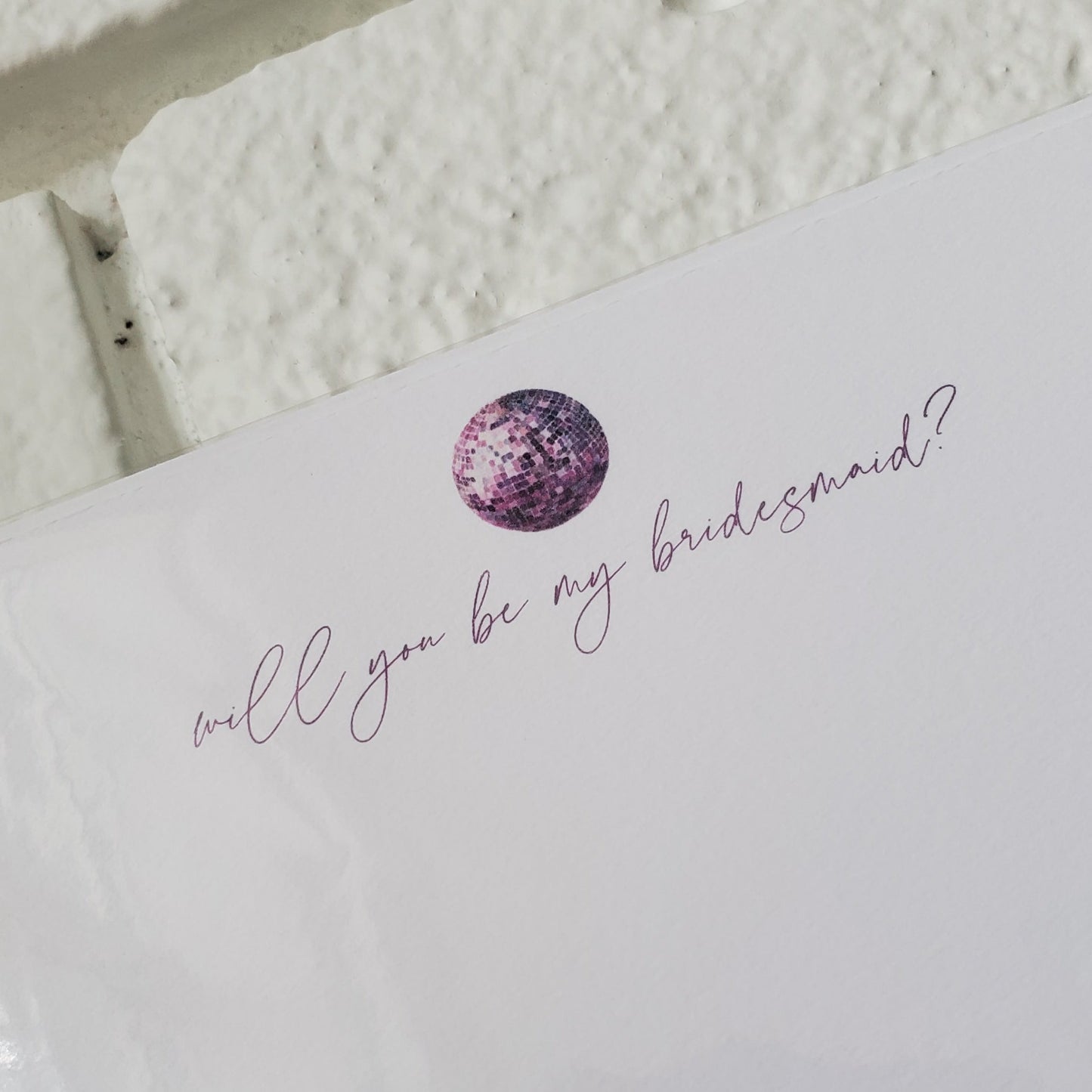 Bridesmaid Disco Flat Note Card - Chirps & Cheers Studio