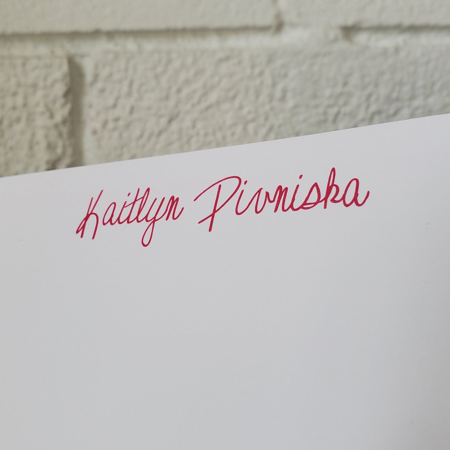 Kaitlyn Script Raised Ink Personalized Stationery