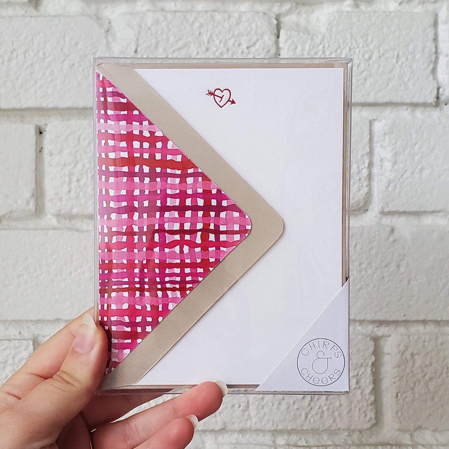 Red Heart Arrow - Foil Flat Notecard Set