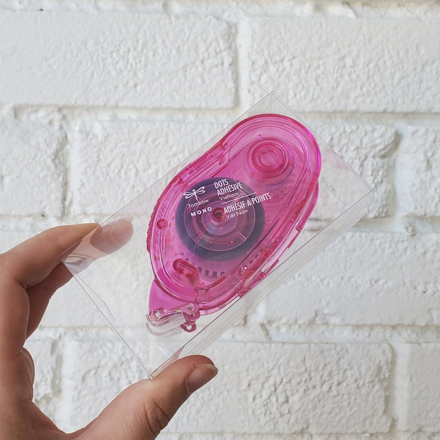 Pink - Dots Adhesive - Glue Tape Applicator & Refill