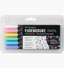 Fudenosuke PASTEL brush pen [SET of 6]