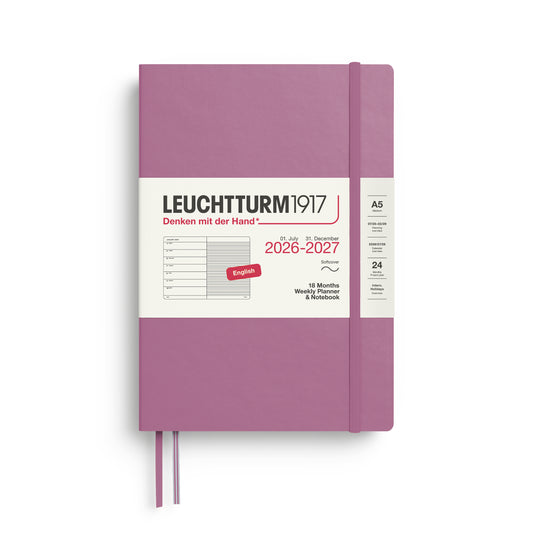 Dusty Rose - Softcover (A5) Weekly Planner & Notebook - 18 Month - 2026-2027
