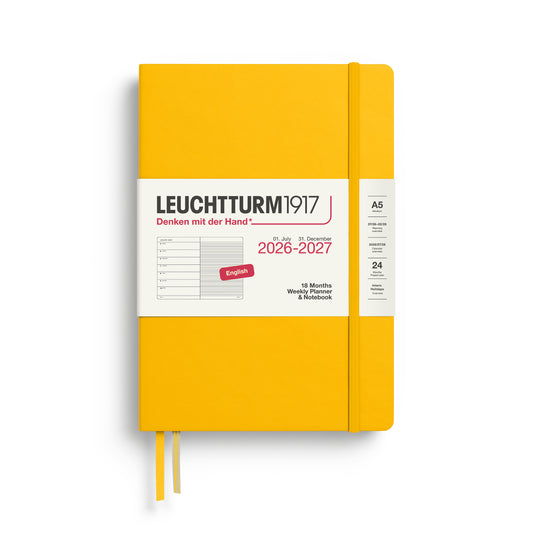 Sunflower - Hardcover (A5) Weekly Planner & Notebook - 18 Month - 2026-2027