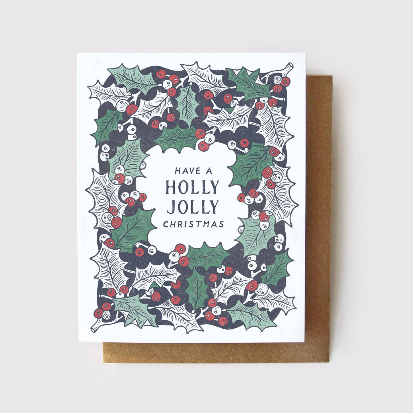 Root & Branch Paper Co. - Holly Jolly Christmas - Eco Friendly Holly Card