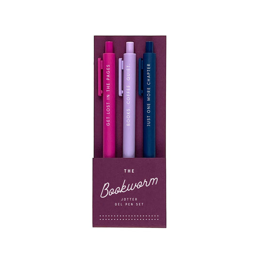 The Bookworm Jotter Gel Pen - Set of 3