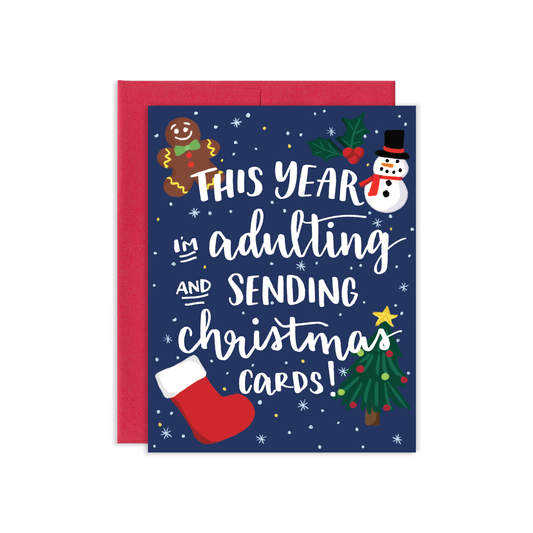 Grey Street Paper - Adulting Christmas Holiday Greeting Card
