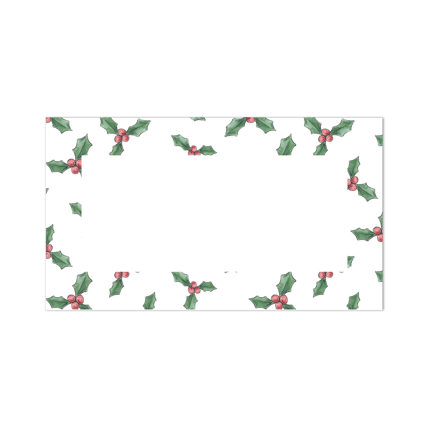 By Caroline Ann - Holly Pattern Christmas Place Cards: Set of 10