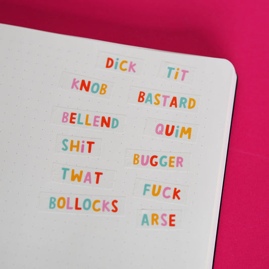 Nutmeg and Arlo - Rude Words Funny Washi Tape