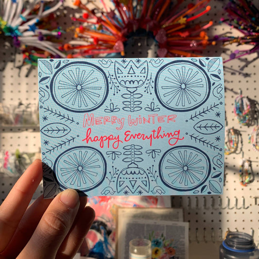 Good Letters Design - Merry Winter Happy Everything Holiday Card