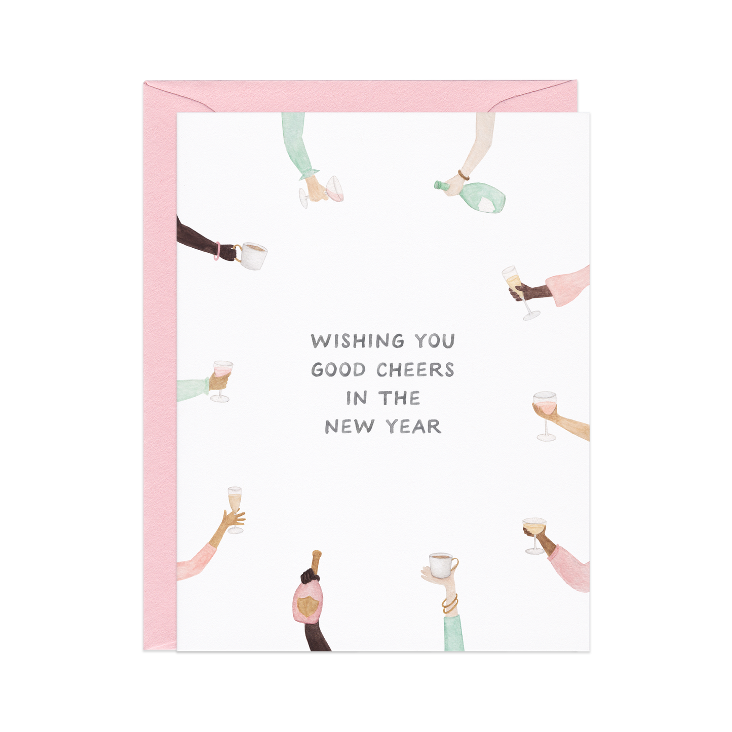 Amy Zhang - Good Cheers New Years — Wine Pun Holiday Card