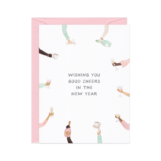 Amy Zhang - Good Cheers New Years — Wine Pun Holiday Card
