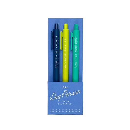 Ruff House Print Shop - The Dog Person Jotter Gel Pen: Set of 3
