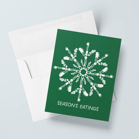 Just Follow Your Art - Season's Eatings Card | Funny Holiday Food Snowflake