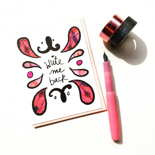 Mirthos Paper - Write Me Back flourished & funny Everyday Card