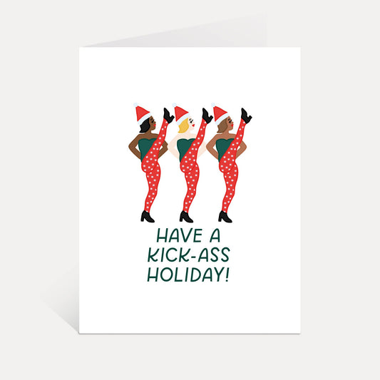 Just Follow Your Art - Kick-Ass Holiday Card | Kick line Dancer, Funny Christmas